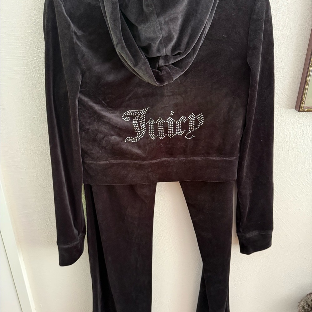 Juicy Couture Black Velour Jacket and Pants